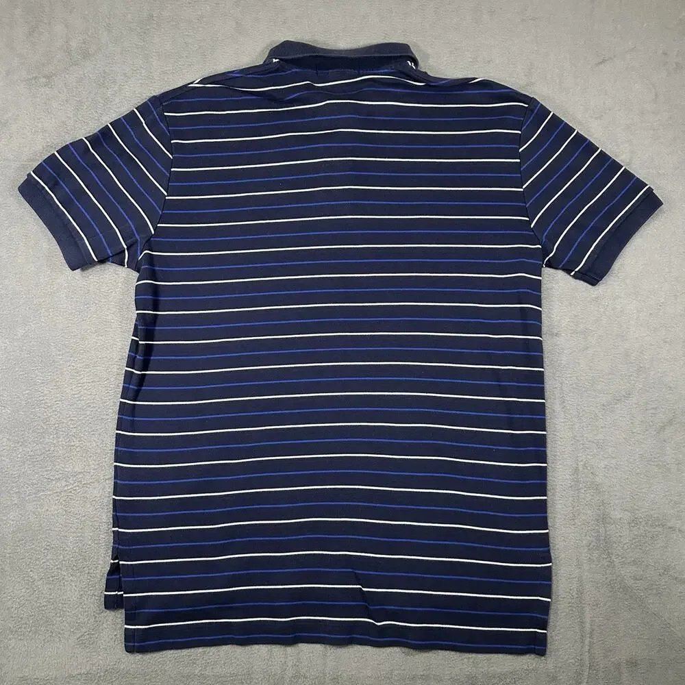 Vintage Polo Ralph Lauren Polo Shirt Navy Blue Men’s M Cotton Striped